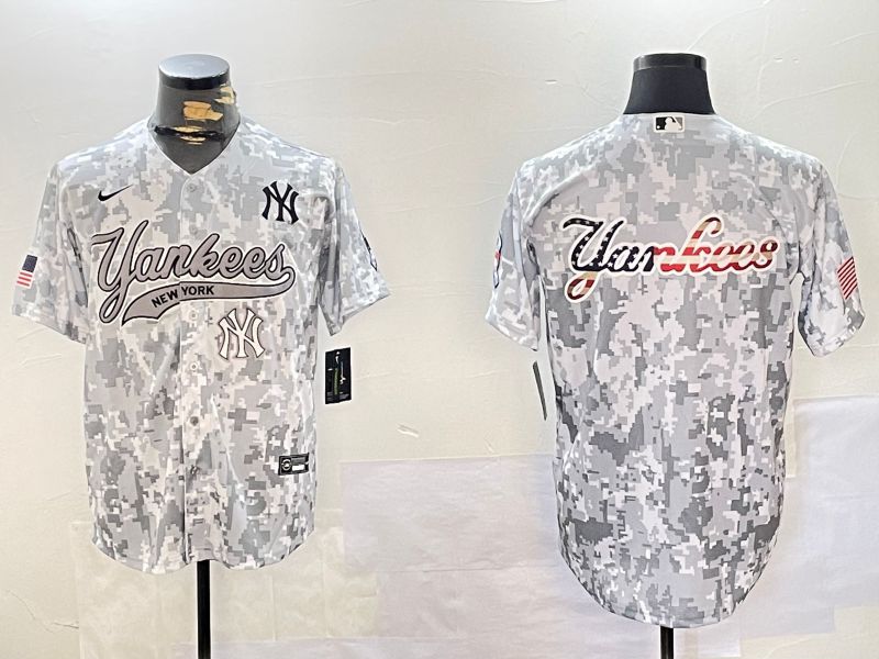 Men New York Yankees Blank Camo Joint Name 2024 Nike MLB Jersey style 13